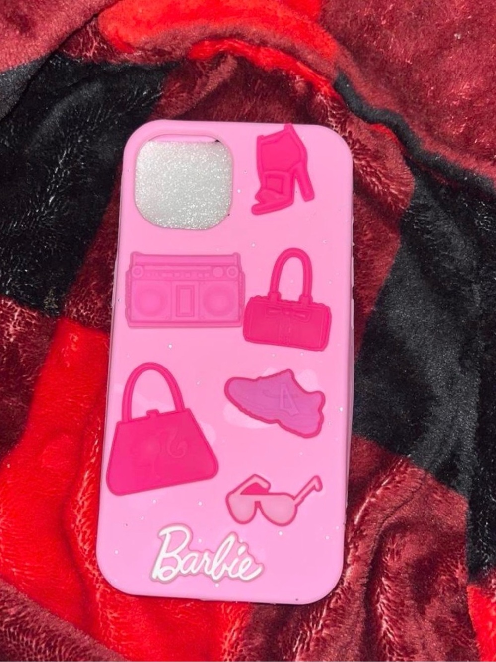 Barbie Pink Phone Case with Fashion Icon Accents Iphone 13